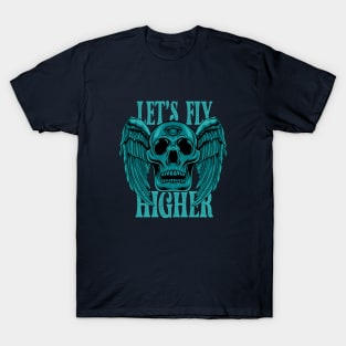 Vintage Skull - Let's Fly Higher T-Shirt